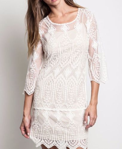 Adelyn Dress: Lace Geometric Dress